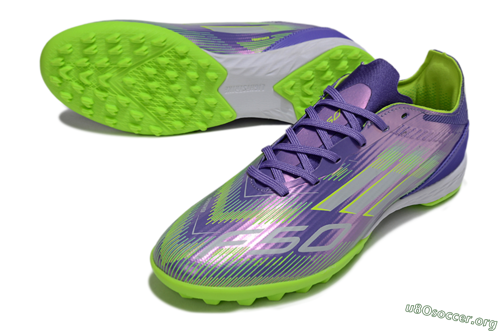 Adidas F50 Pro TF Football Shoes - Purple/Yellow/Silver 0