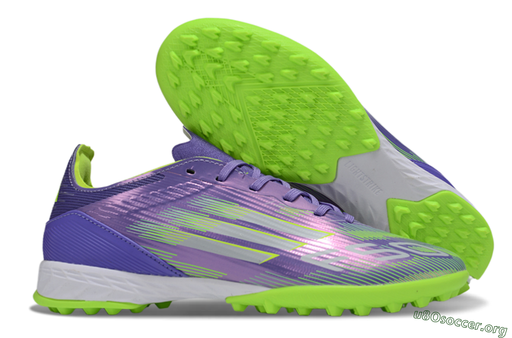 Adidas F50 Pro TF Football Shoes - Purple/Yellow/Silver 2
