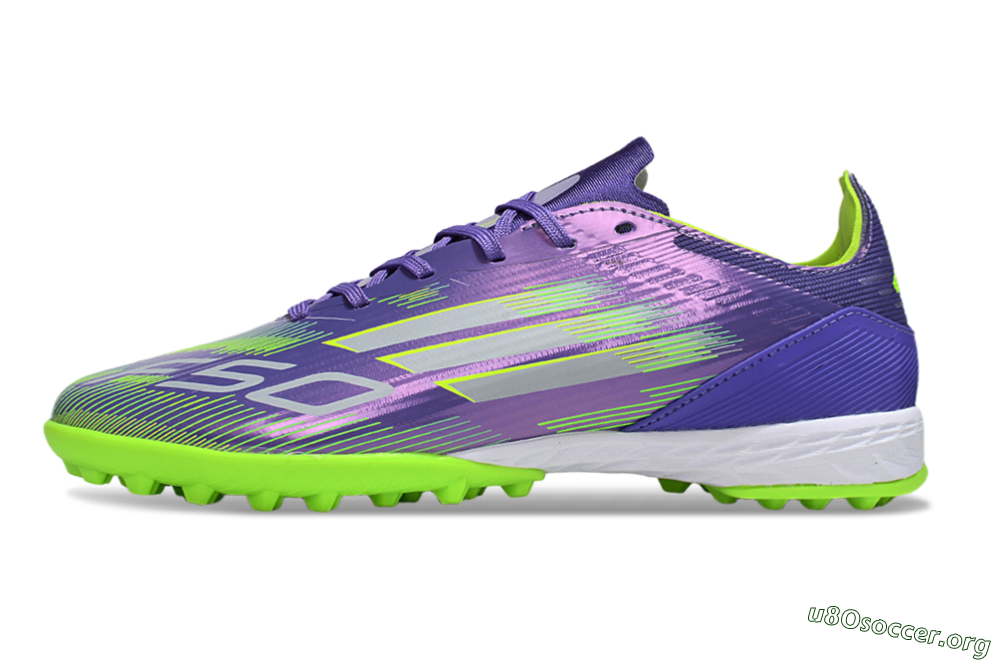 Adidas F50 Pro TF Football Shoes - Purple/Yellow/Silver 3