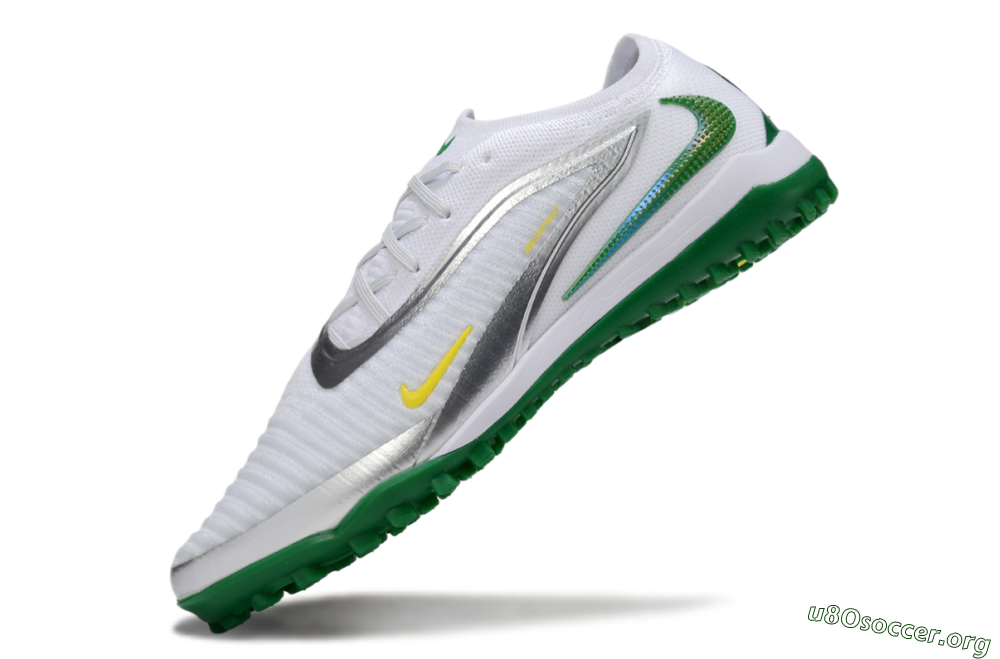 Nike Phantom 6 Low Elite TF Football Shoes - White/Silver/Yellow 5