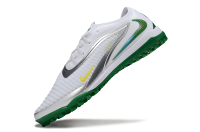 Nike Phantom 6 Low Elite TF Football Shoes - White/Silver/Yellow