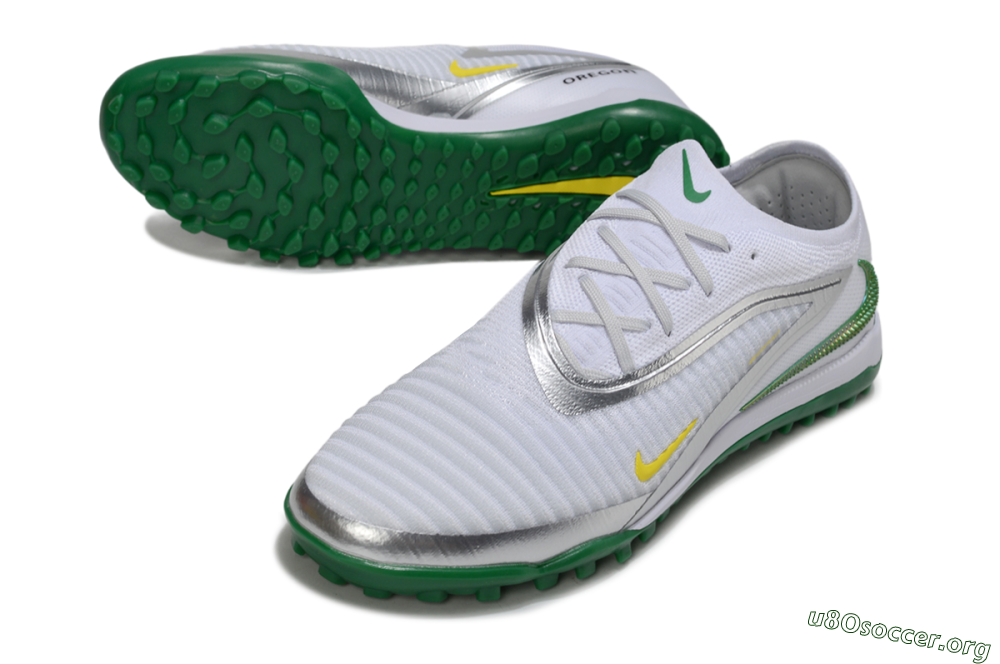 Nike Phantom 6 Low Elite TF Football Shoes - White/Silver/Yellow 0