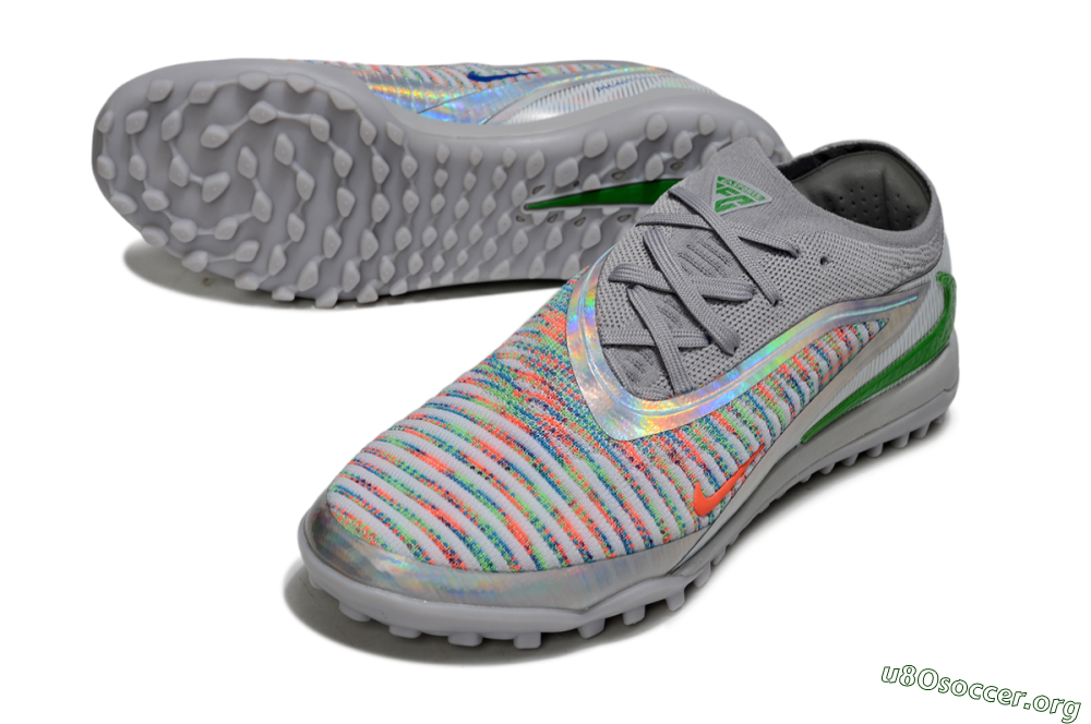 Nike Phantom 6 Low Elite TF Football Shoes - Grey/Silver/Yellow 0