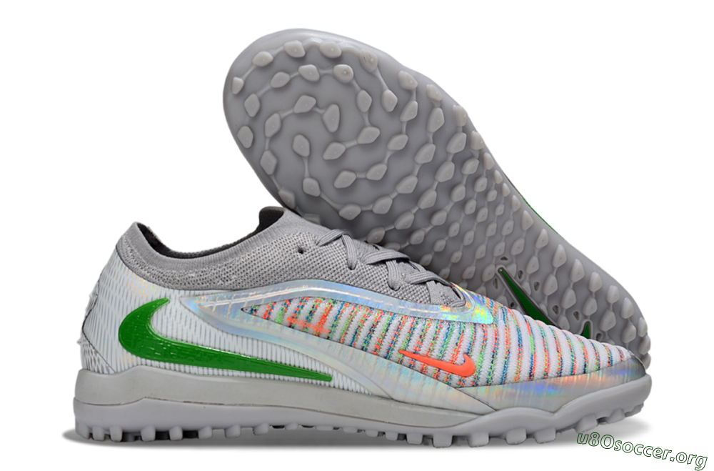 Nike Phantom 6 Low Elite TF Football Shoes - Grey/Silver/Yellow 2
