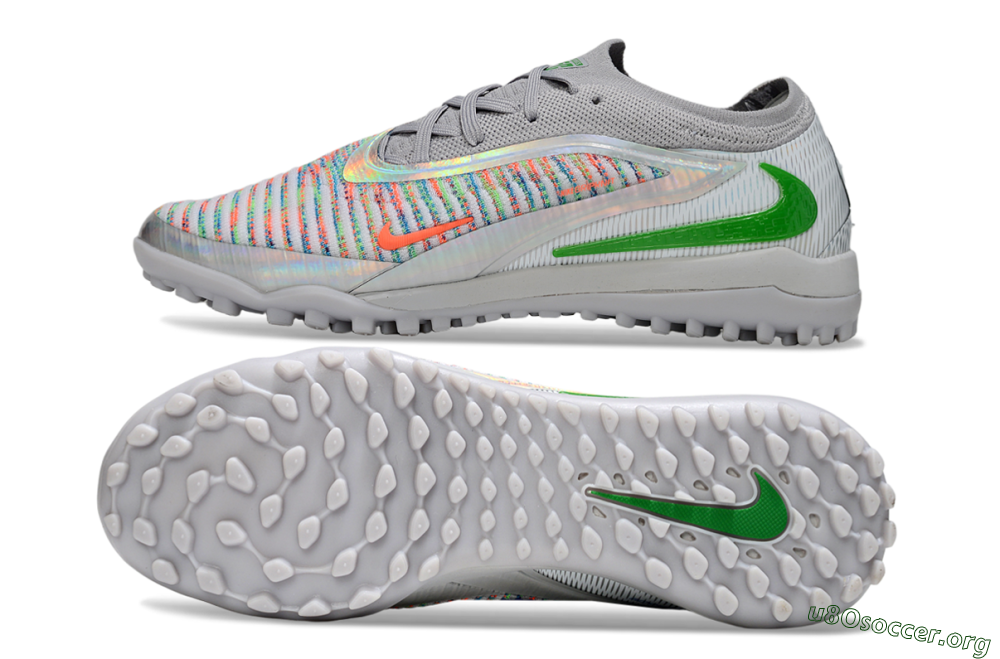 Nike Phantom 6 Low Elite TF Football Shoes - Grey/Silver/Yellow 1