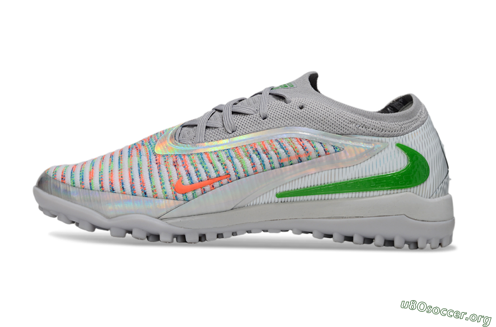 Nike Phantom 6 Low Elite TF Football Shoes - Grey/Silver/Yellow 3