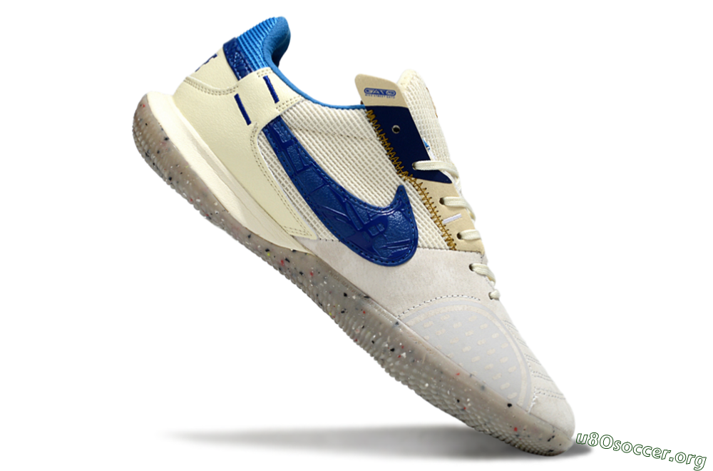Nike Street Gato IC Football Shoes - Grey/Beige/Blue 4