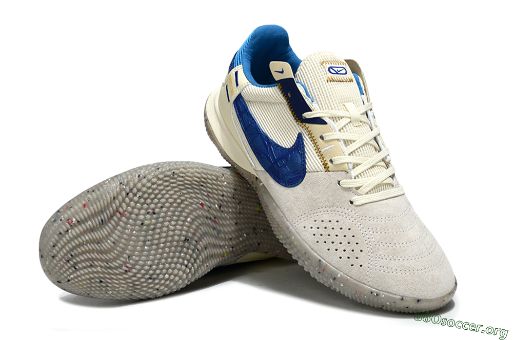Nike Street Gato IC Football Shoes - Grey/Beige/Blue 0