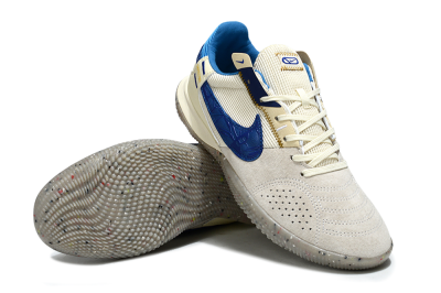 Nike Street Gato IC Football Shoes - Grey/Beige/Blue