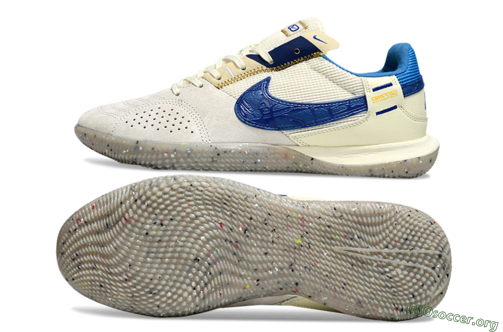 Nike Street Gato IC Football Shoes - Grey/Beige/Blue 1