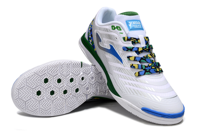 Joma Top Flex IC Football Shoes - White/Silver/Blue