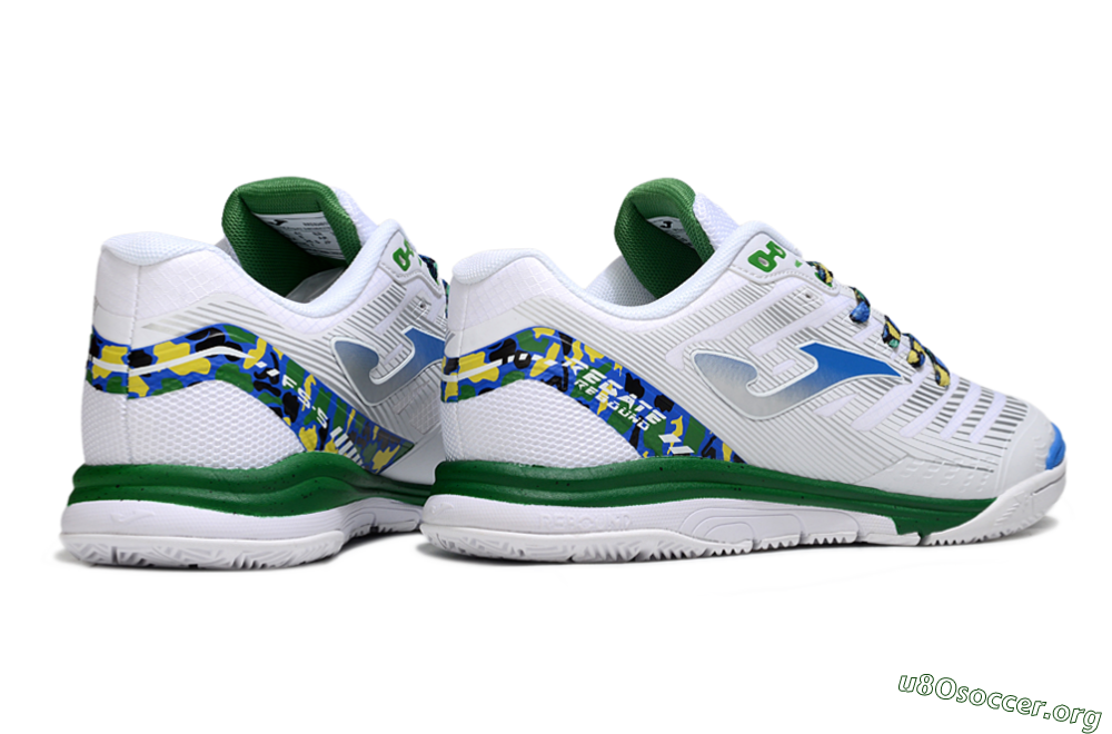 Joma Top Flex IC Football Shoes - White/Silver/Blue 6