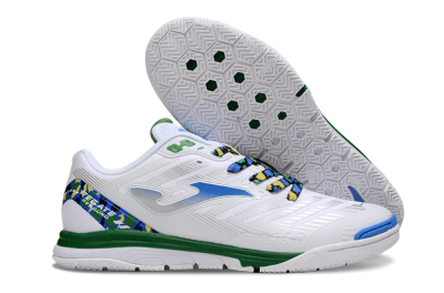 Joma Top Flex IC Football Shoes - White/Silver/Blue