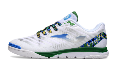 Joma Top Flex IC Football Shoes - White/Silver/Blue
