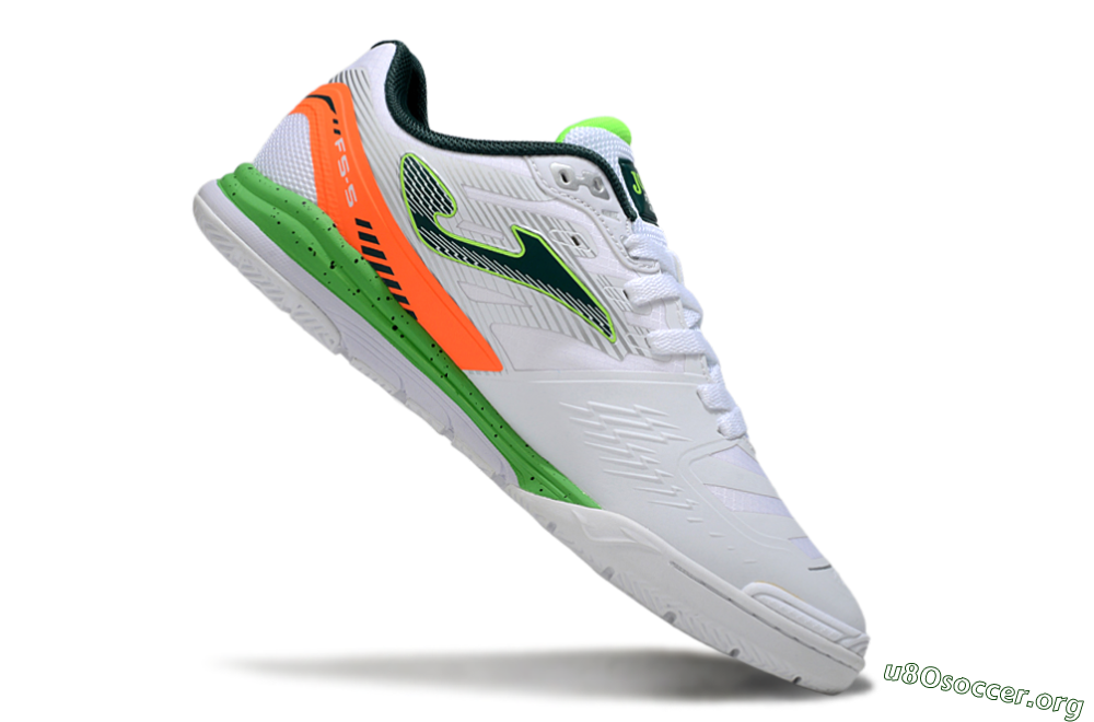 Joma Top Flex IC Football Shoes - White/Yellow/Red 4
