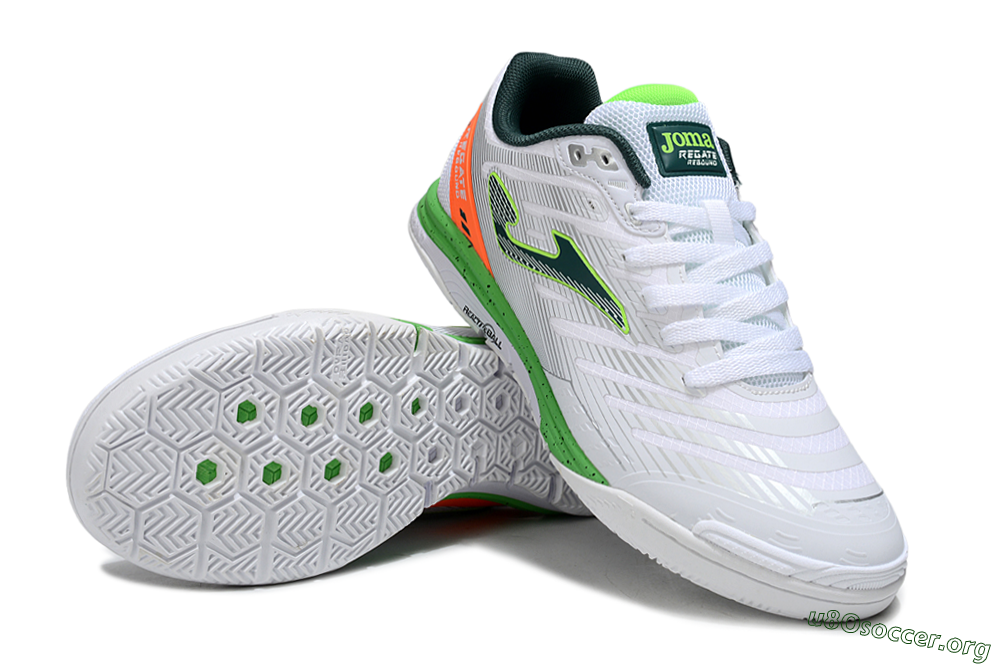 Joma Top Flex IC Football Shoes - White/Yellow/Red 0