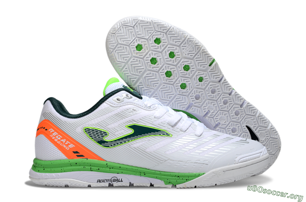 Joma Top Flex IC Football Shoes - White/Yellow/Red 2