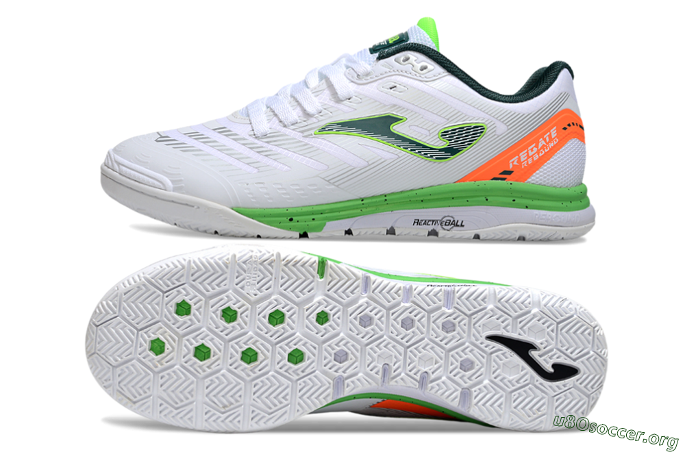 Joma Top Flex IC Football Shoes - White/Yellow/Red 1