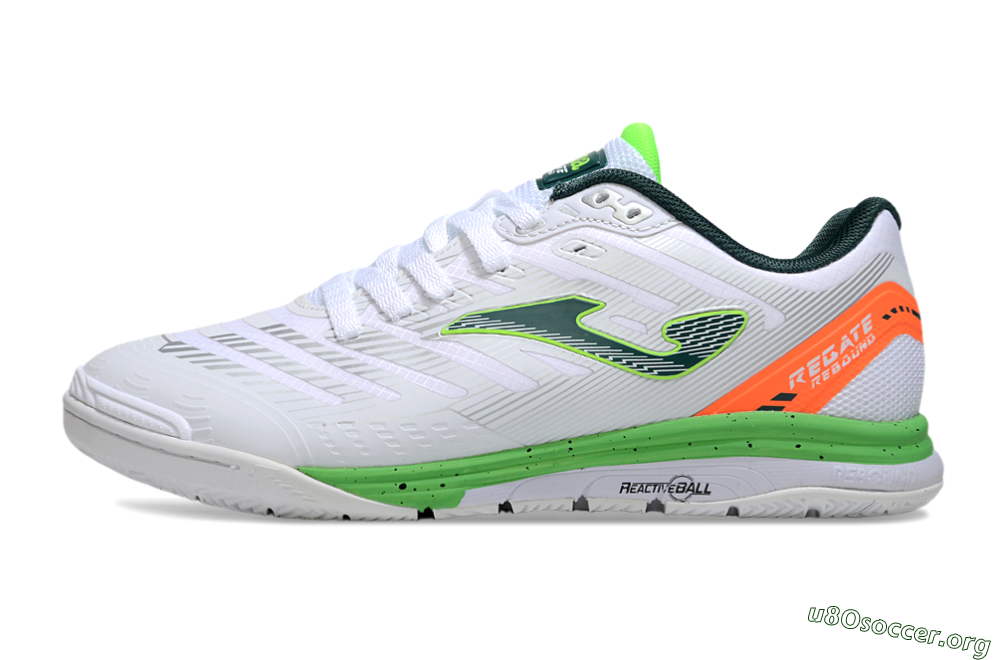 Joma Top Flex IC Football Shoes - White/Yellow/Red 3