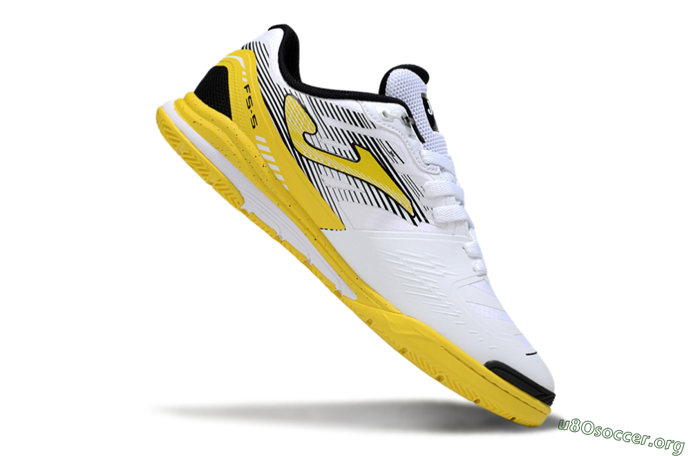 Joma Top Flex IC Football Shoes - White/Black/Yellow 4