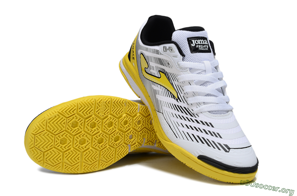 Joma Top Flex IC Football Shoes - White/Black/Yellow 0