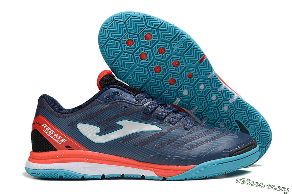 Joma Top Flex IC Football Shoes - Blue/Silver/Red 2