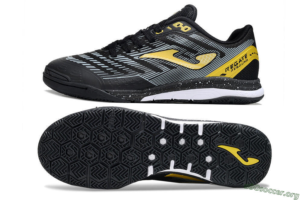 Joma Top Flex IC Football Shoes - Black/Gold/White 1