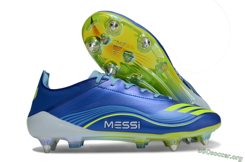 Messi x Adidas F50 Pro SG Football Boots - Blue/Yellow/White 2