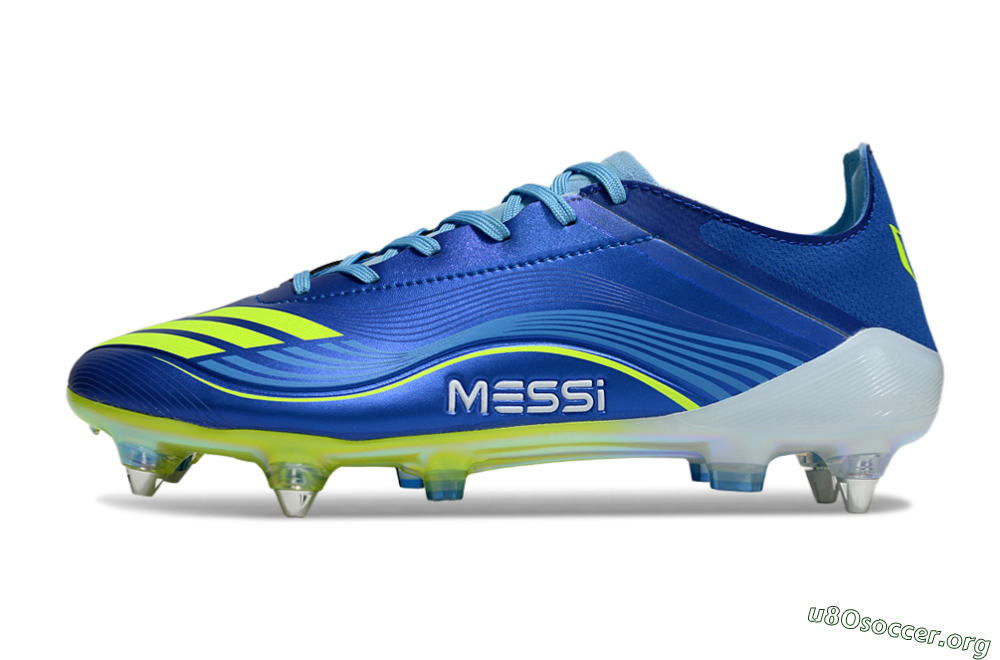 Messi x Adidas F50 Pro SG Football Boots - Blue/Yellow/White 3