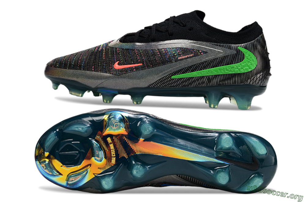 Nike Phantom 6 Low Elite FG Football Boots - Black/Silver/Yellow 1