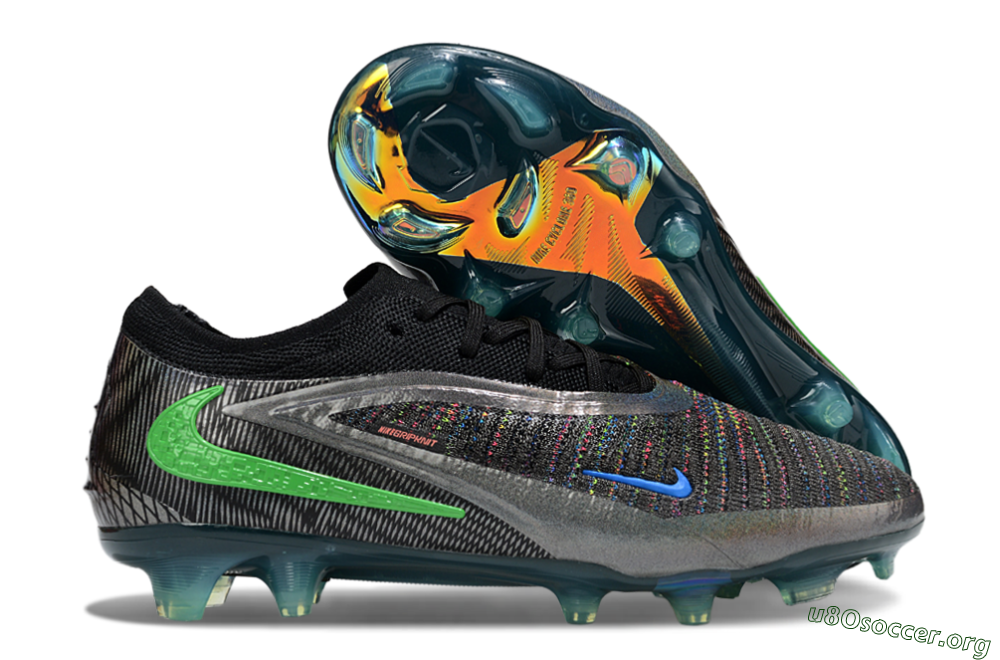 Nike Phantom 6 Low Elite FG Football Boots - Black/Silver/Yellow 2