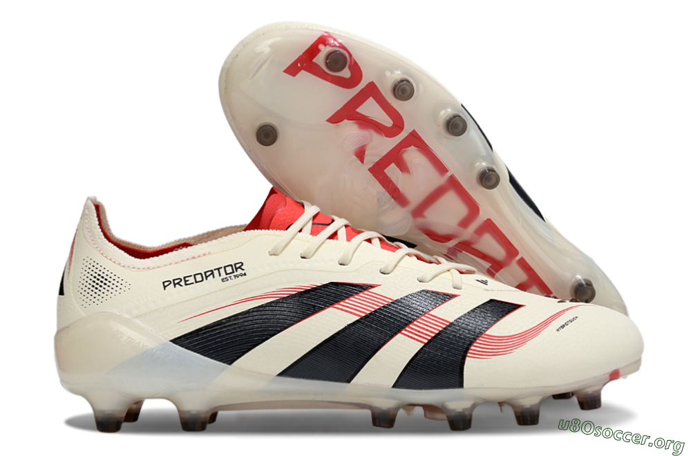Adidas Predator 25 Elite AG Football Boots - White/Black/Red 2
