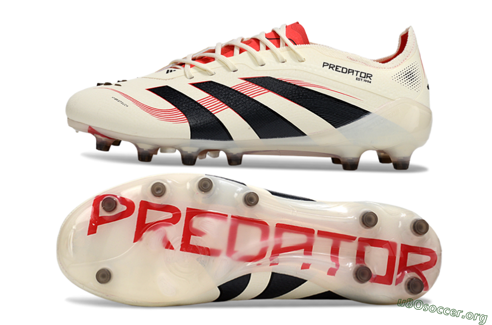 Adidas Predator 25 Elite AG Football Boots - White/Black/Red 1
