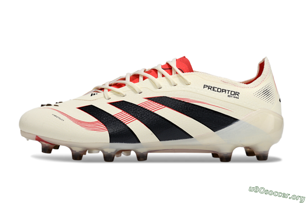 Adidas Predator 25 Elite AG Football Boots - White/Black/Red 3