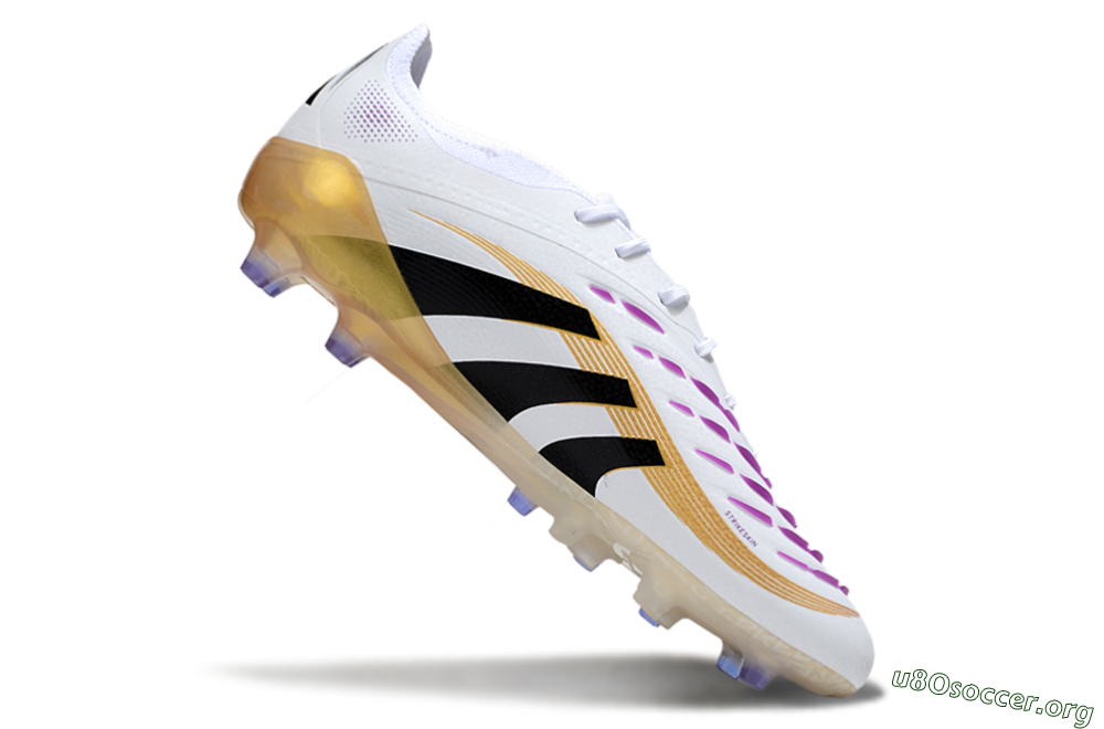 Adidas Predator 25 Elite AG Football Boots - White/Black/Gold 4