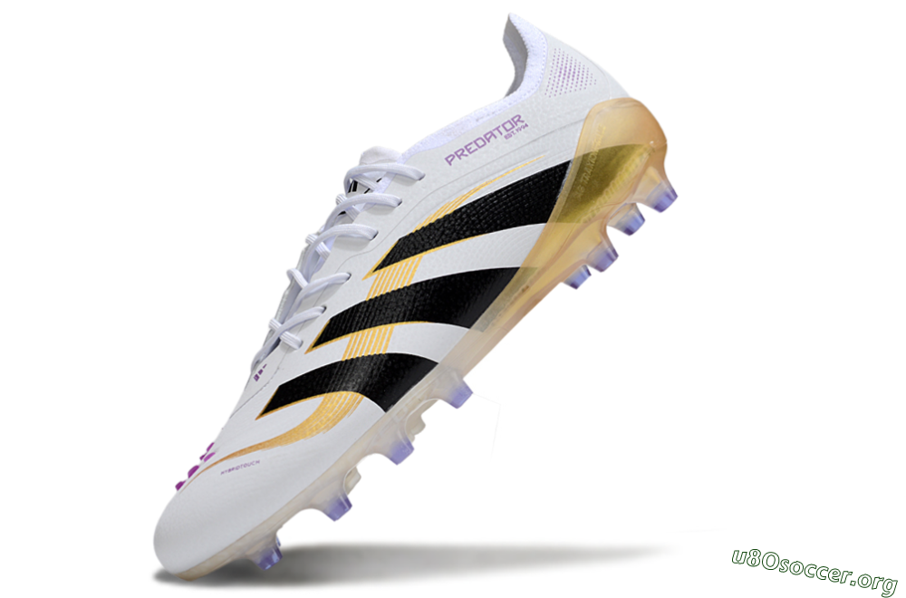 Adidas Predator 25 Elite AG Football Boots - White/Black/Gold 5