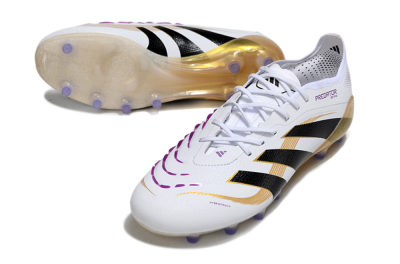 Adidas Predator 25 Elite AG Football Boots - White/Black/Gold