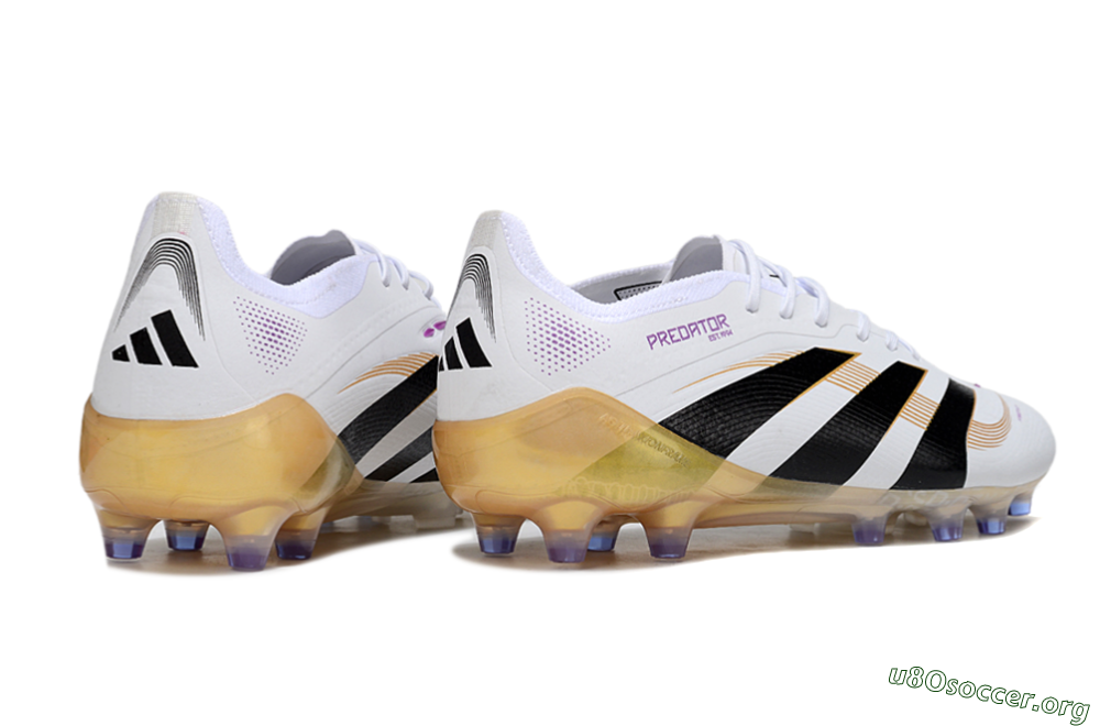 Adidas Predator 25 Elite AG Football Boots - White/Black/Gold 6