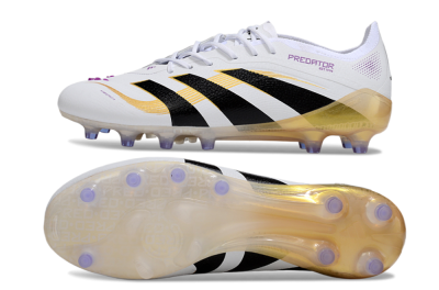 Adidas Predator 25 Elite AG Football Boots - White/Black/Gold