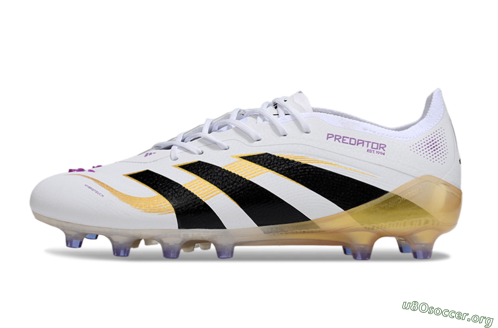Adidas Predator 25 Elite AG Football Boots - White/Black/Gold 3