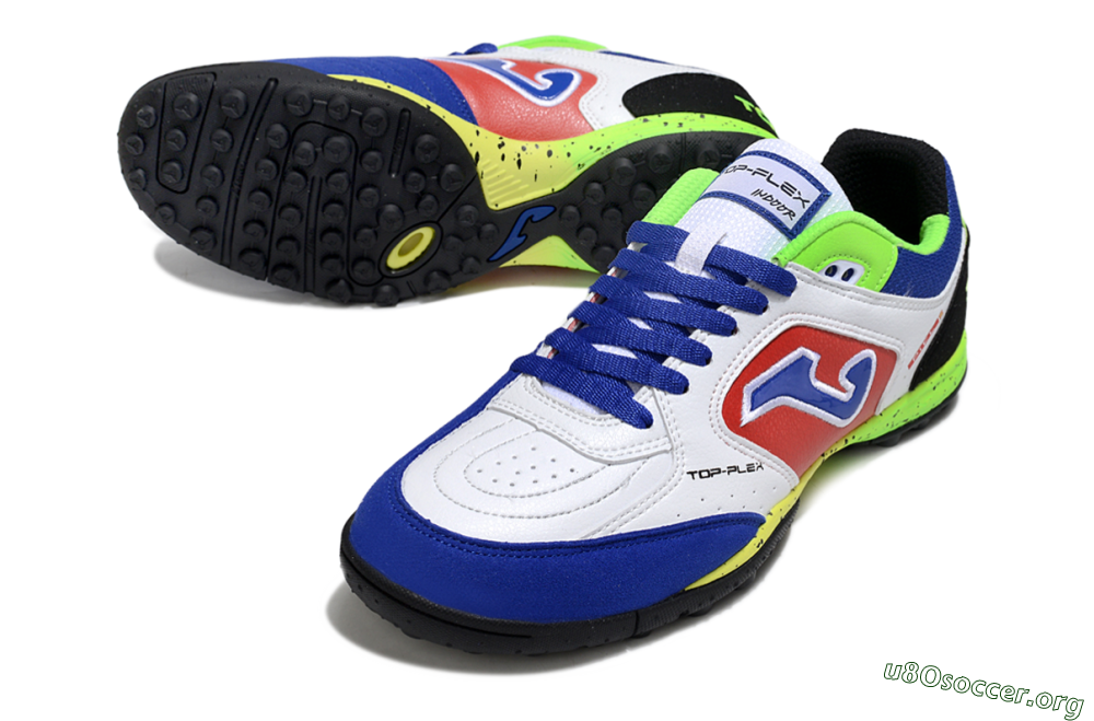 Joma Top Flex TF Football Shoes - White/Red/Blue 0