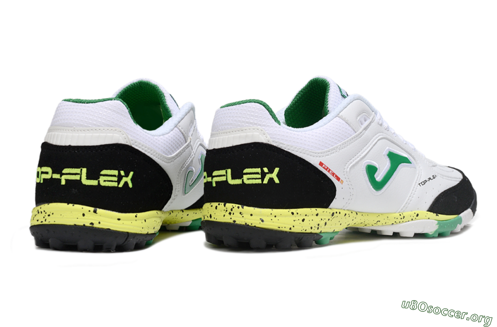 Joma Top Flex TF Football Shoes - White/Green/Yellow 6