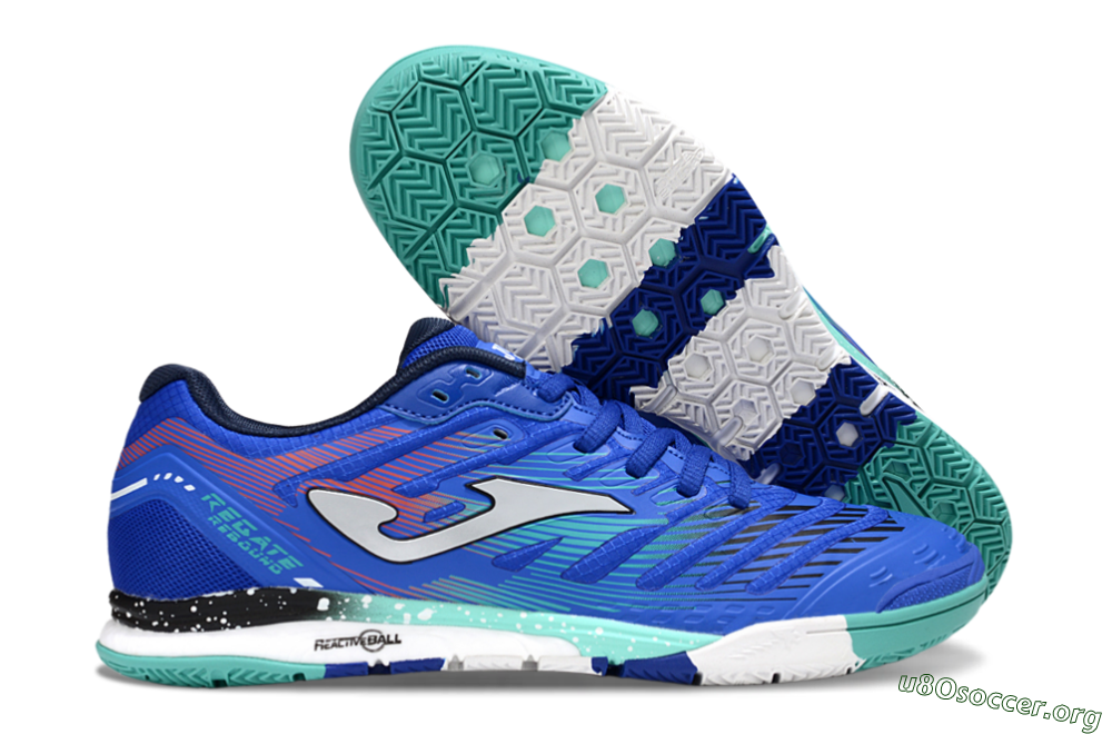 Joma Top Flex IC Football Shoes - Blue/Jade/Red 2