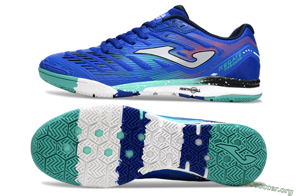 Joma Top Flex IC Football Shoes - Blue/Jade/Red 1