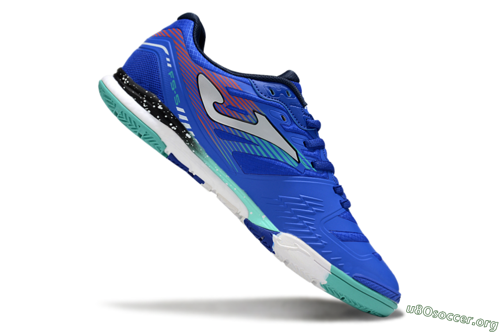 Joma Top Flex IC Football Shoes - Blue/Jade/Red 4