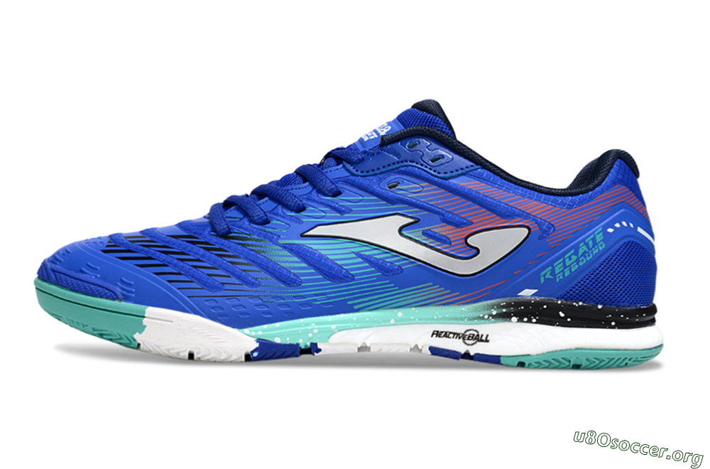 Joma Top Flex IC Football Shoes - Blue/Jade/Red 3