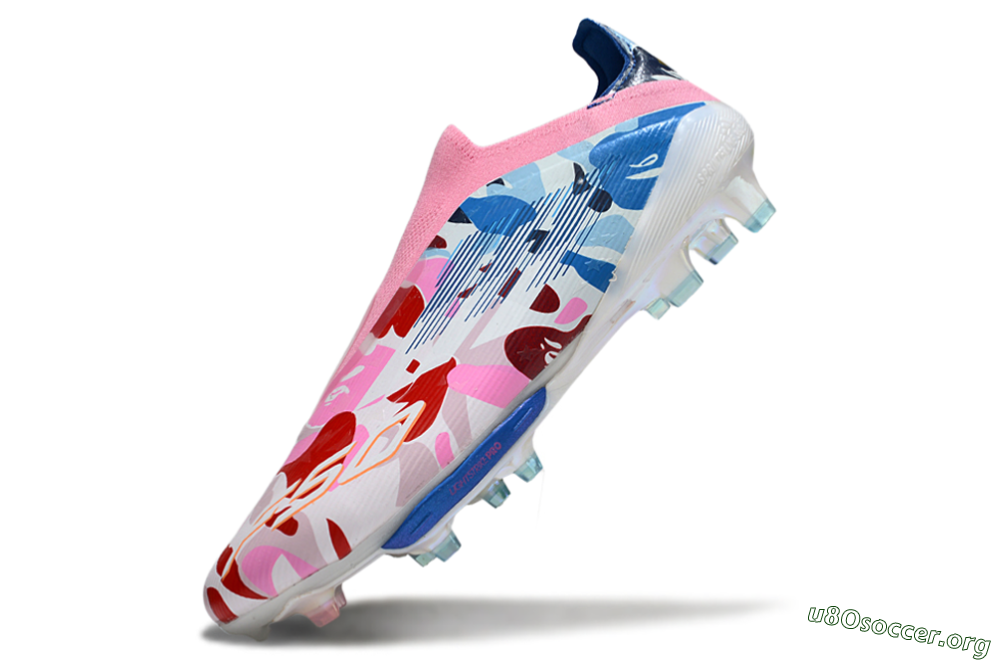 Adidas F50+ Elite Lightstrike Laceless FG Football Boots - Pink/Red/Blue 5
