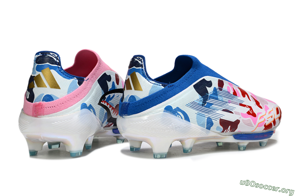 Adidas F50+ Elite Lightstrike Laceless FG Football Boots - Pink/Red/Blue 6