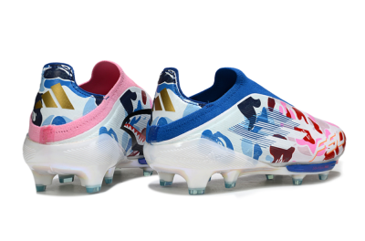 Adidas F50+ Elite Lightstrike Laceless FG Football Boots - Pink/Red/Blue