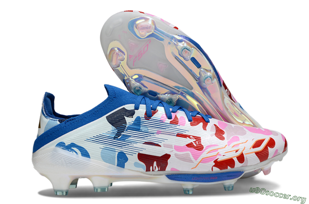 Adidas F50+ Elite Lightstrike Pro FG Football Boots - Pink/Red/Blue 2